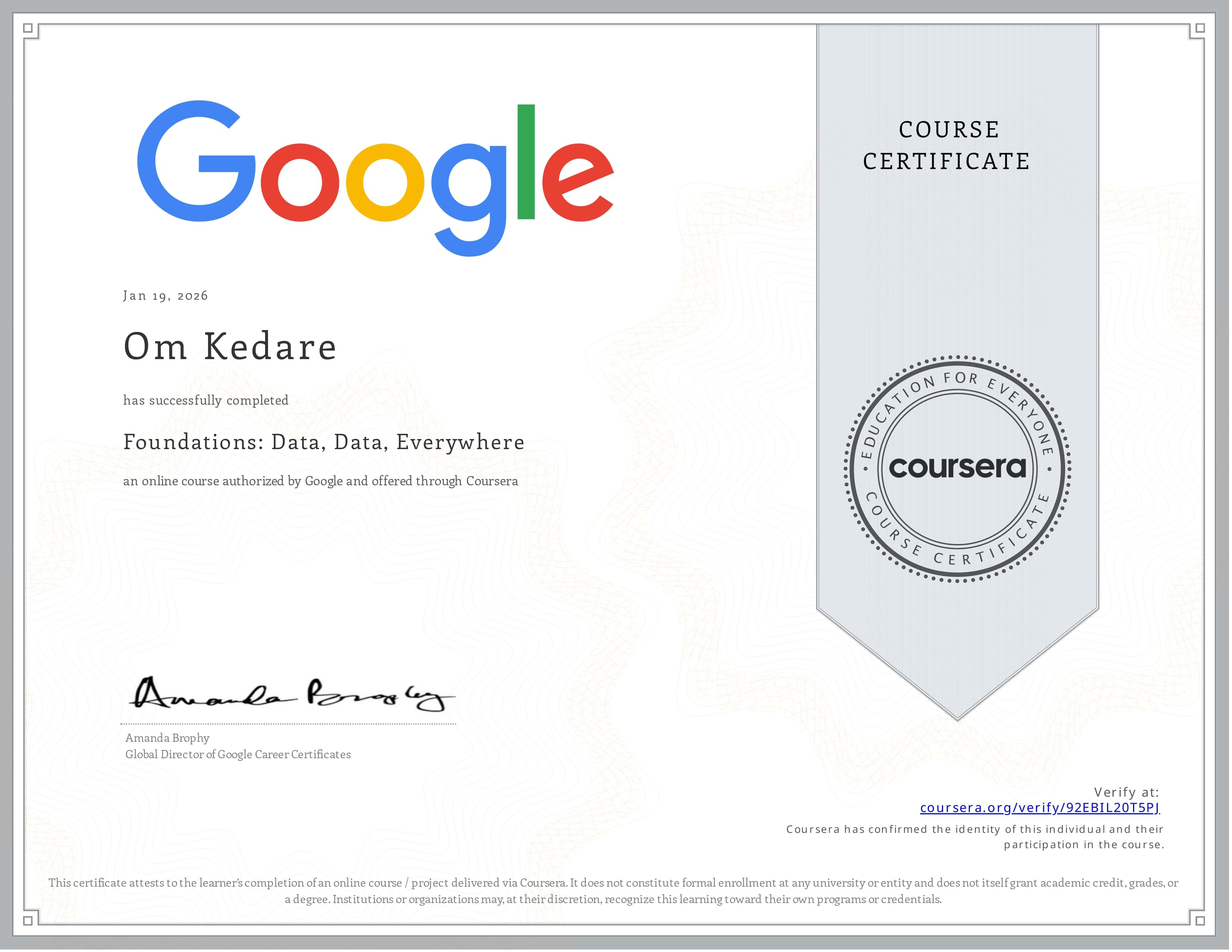 Foundations: Data, Data, Everywhere